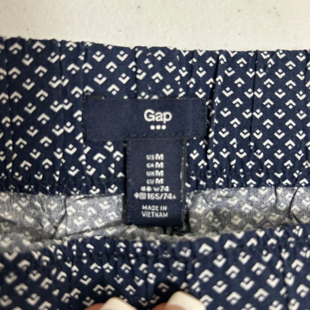 Gap Womens Navy Blue White Geometric Print Drawstring Shorts Size M